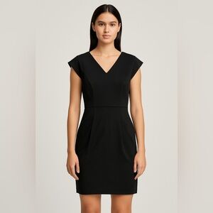 AllSaints Black Cap Sleeve V-Neck Dress Size Small